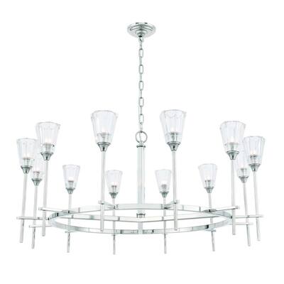 Soiree 12 light Polished Nickel Pendant