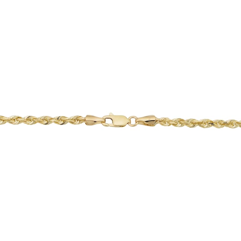 14k Yellow Gold 3.8 millimeter Rope Chain Necklace For Men and Women (18 - 36 inches)