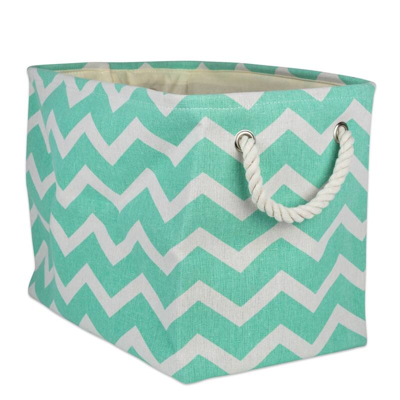 DII Chevron Decorative Storage Bin - Large - Aqua