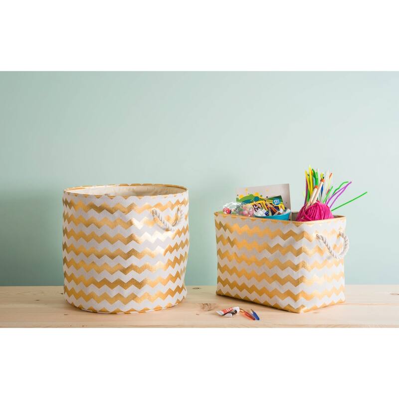 DII Chevron Decorative Storage Bin