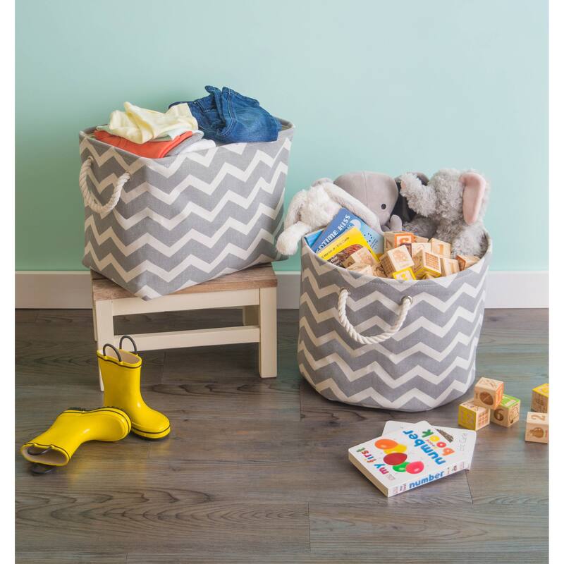 DII Chevron Decorative Storage Bin