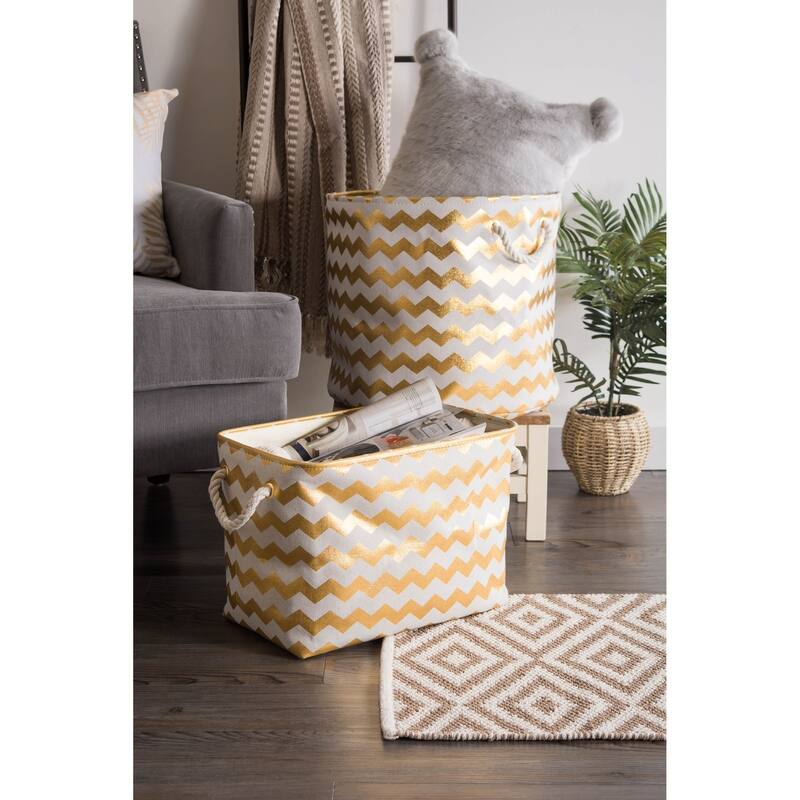 DII Chevron Decorative Storage Bin