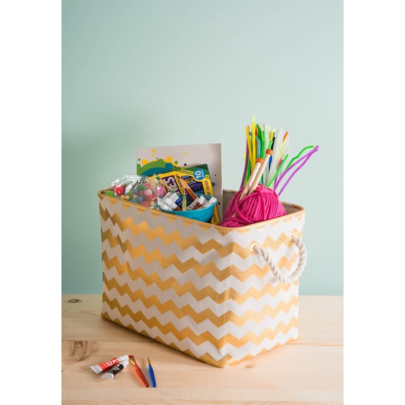 DII Chevron Decorative Storage Bin