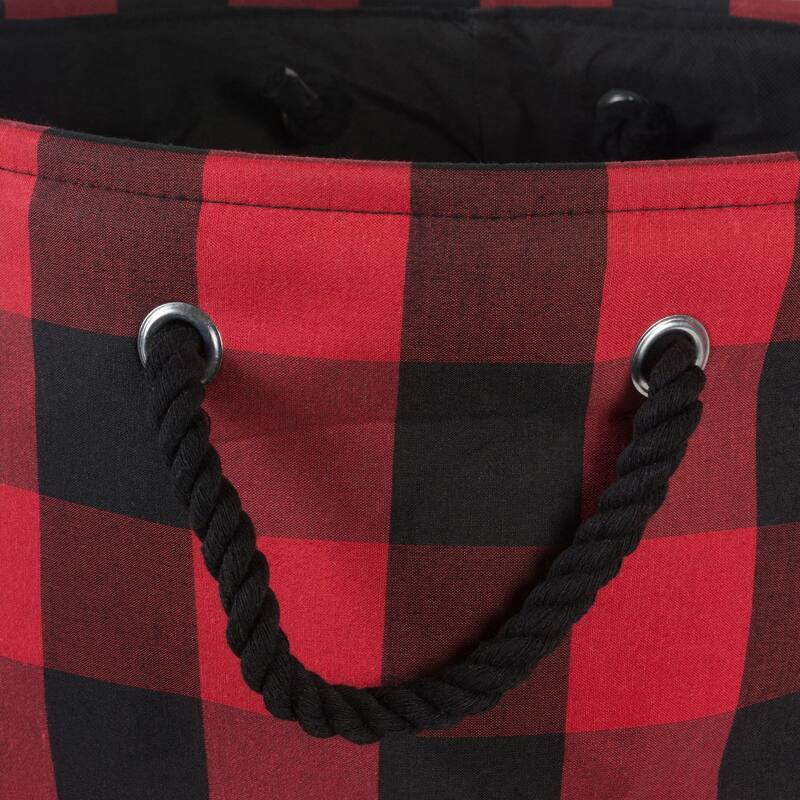 DII Round Buffalo Check Decorative Storage Bin