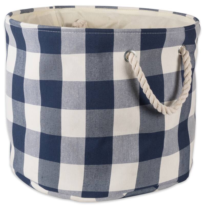 DII Round Buffalo Check Decorative Storage Bin