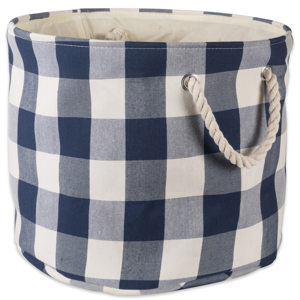 DII Round Buffalo Check Decorative Storage Bin