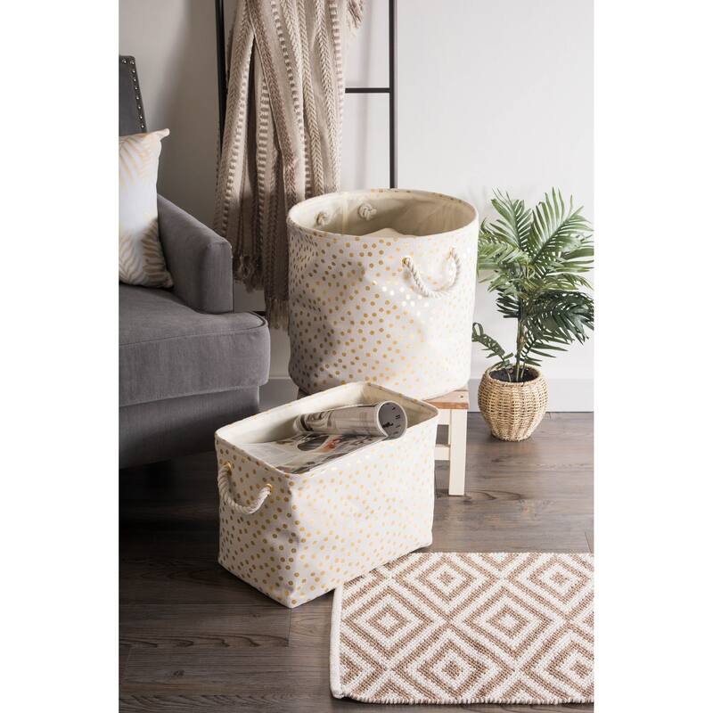 DII Golden Patterned Decorative Storage Bin