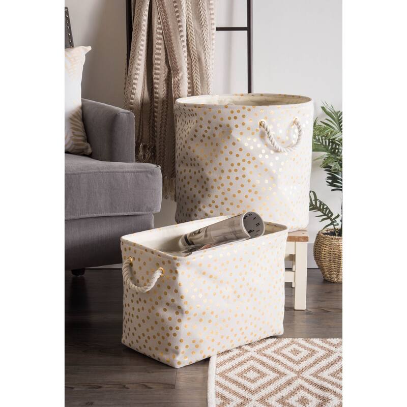 DII Golden Patterned Decorative Storage Bin