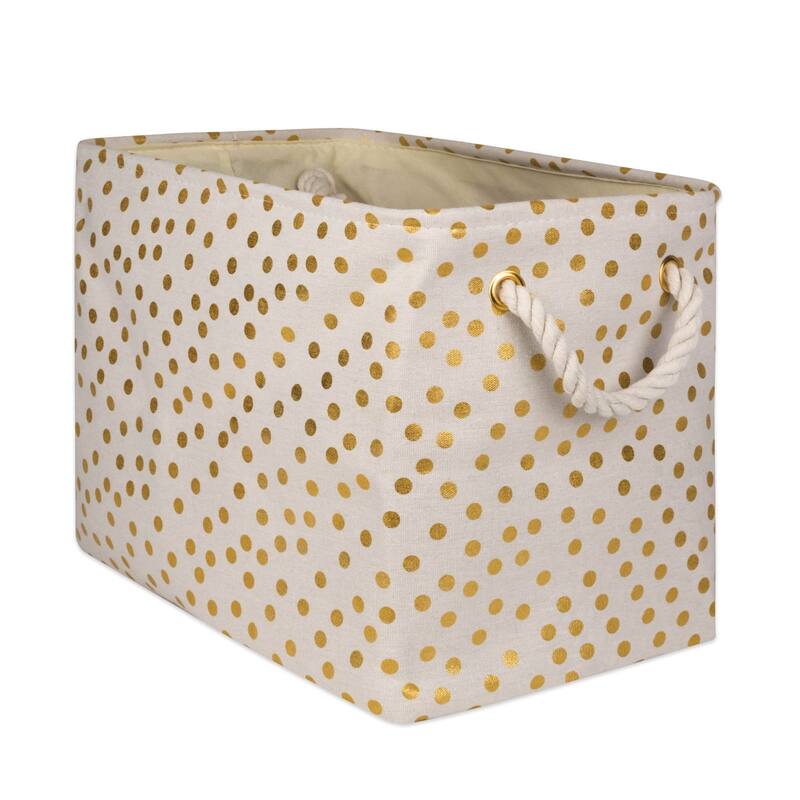 DII Golden Patterned Decorative Storage Bin - Large - Dots