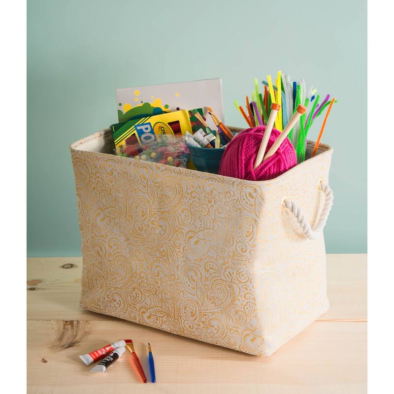 DII Golden Patterned Decorative Storage Bin