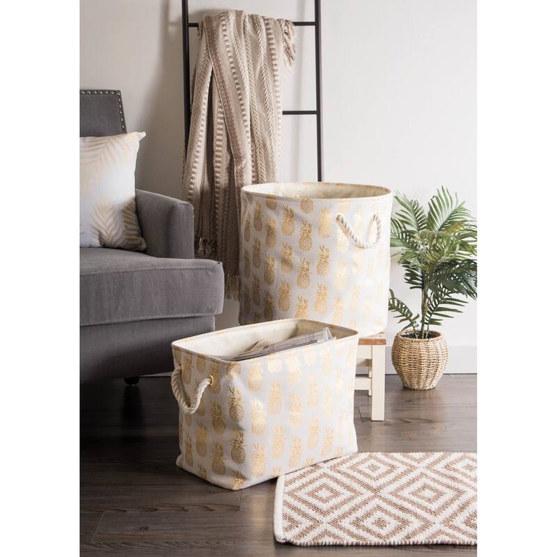 DII Golden Patterned Decorative Storage Bin