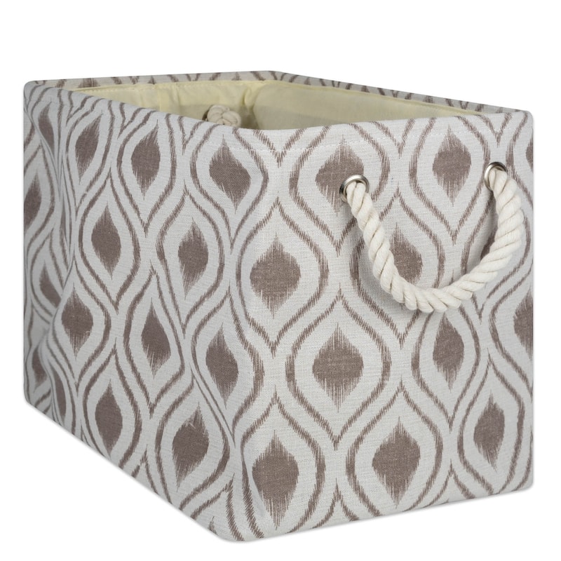 DII Ikat Decorative Storage Bin - Large - Stone Brown