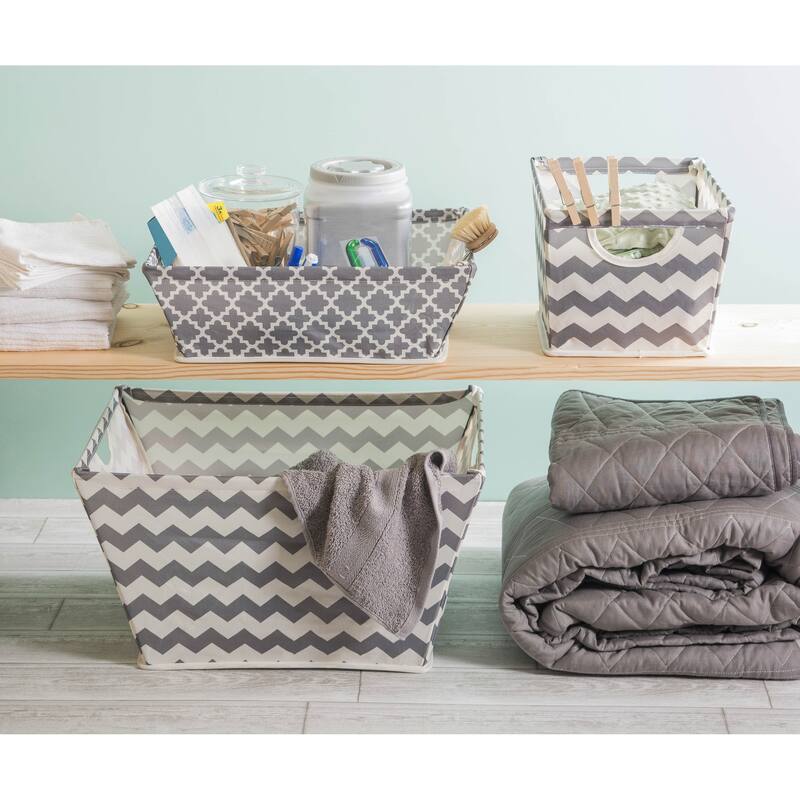 DII Chevron Decorative Storage Trapezoid