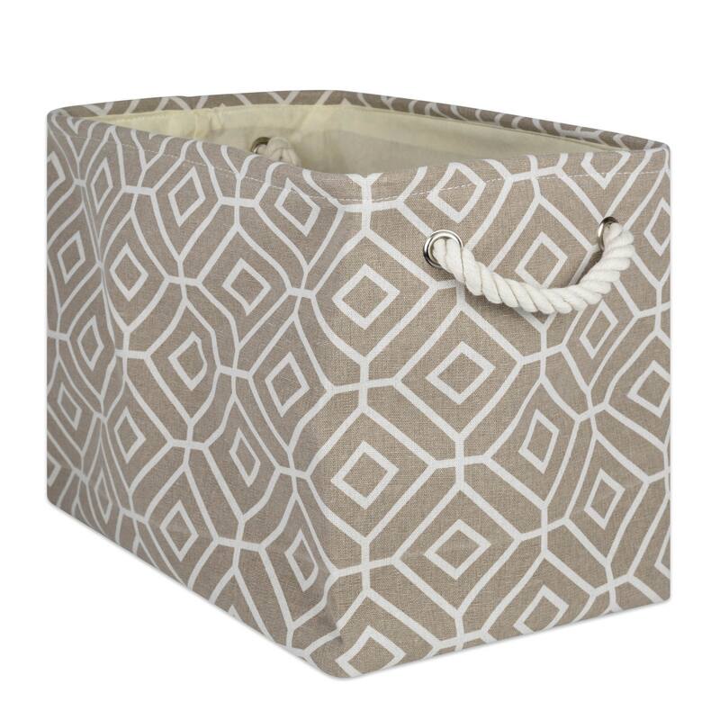 DII Stained Glass Decorative Storage Bin - Medium - Stone Brown