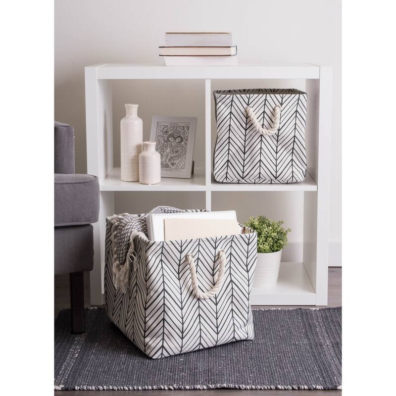 DII Herringbone Decorative Storage Cube