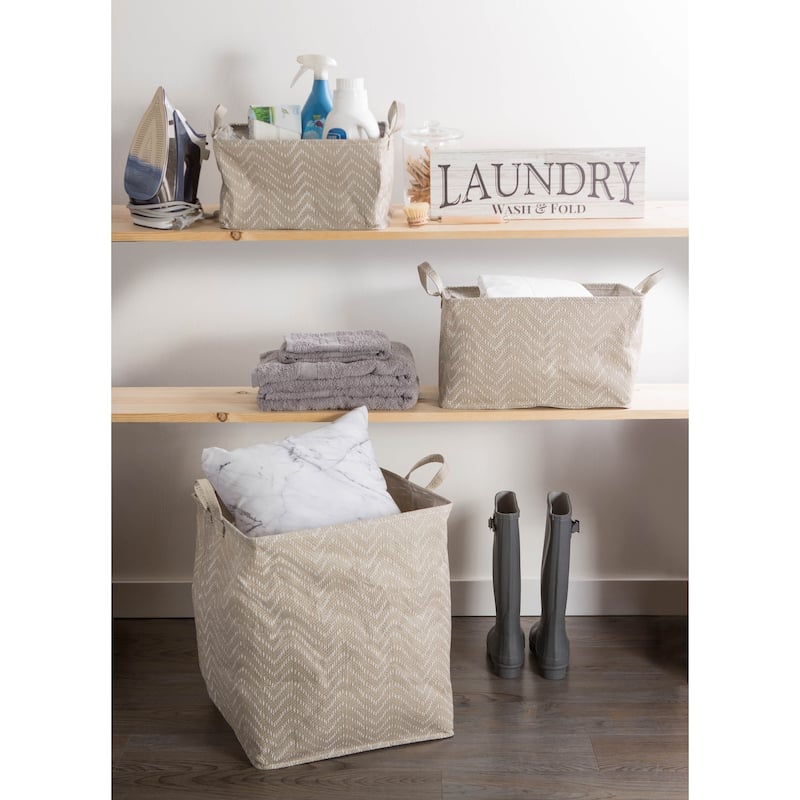 DII Assorted Coated Tribal Chevron Laundry Bins (Set of 3)