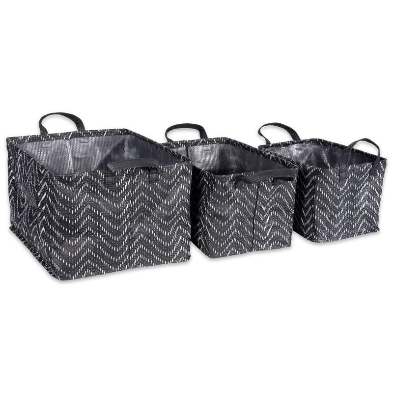 DII Assorted Coated Tribal Chevron Laundry Bins (Set of 3)