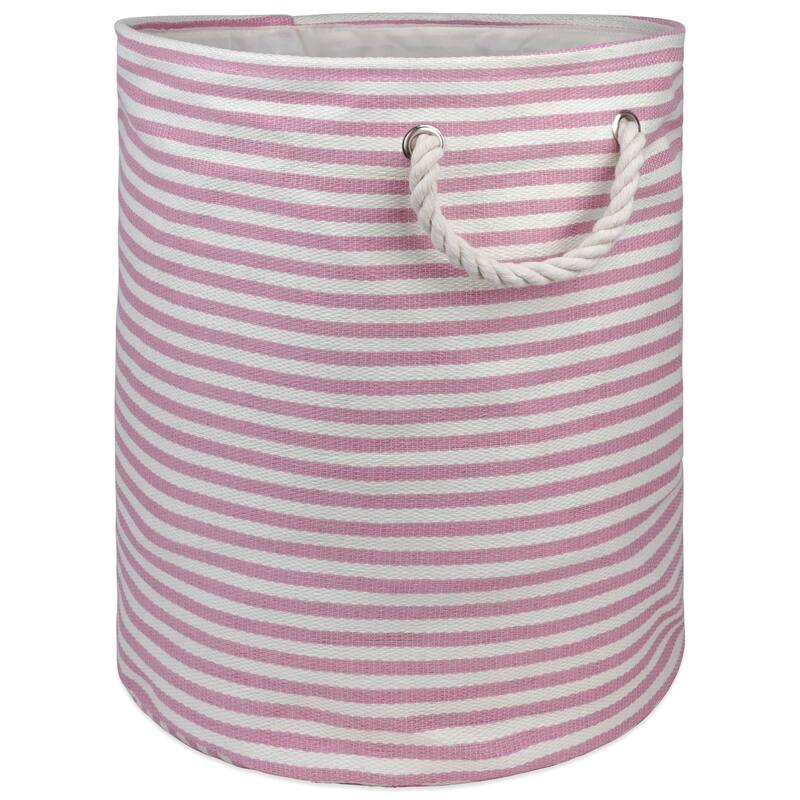 DII Round Pinstripe Decorative Storage Bin