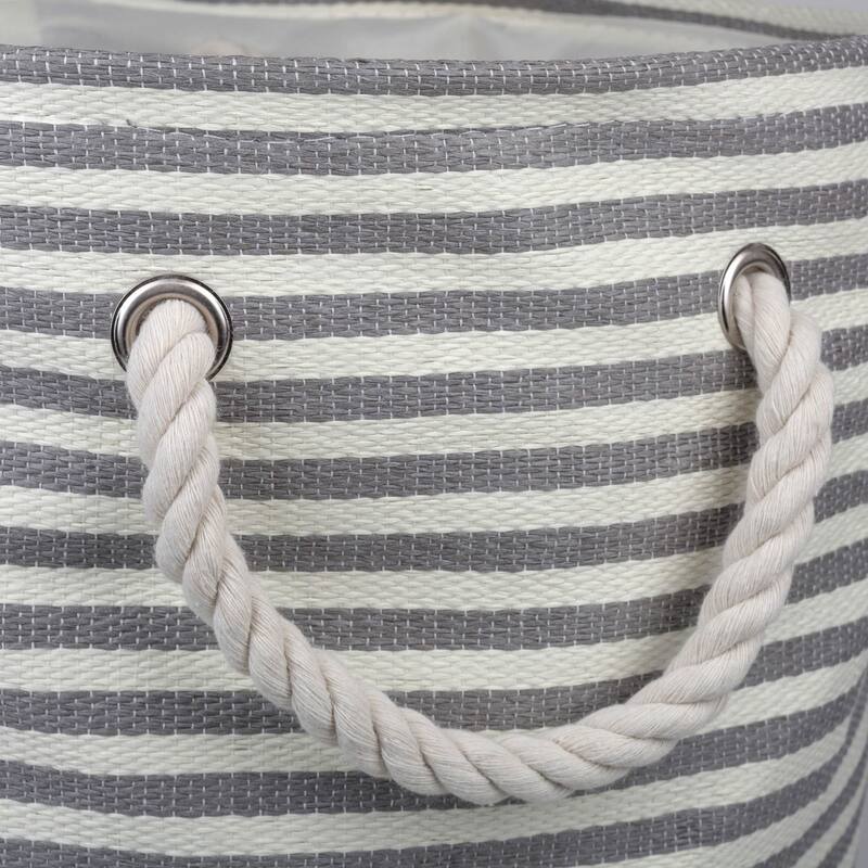 DII Round Pinstripe Decorative Storage Bin