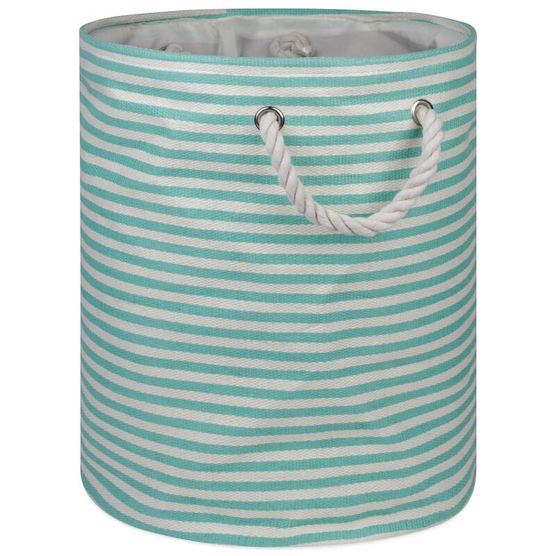 DII Round Pinstripe Decorative Storage Bin