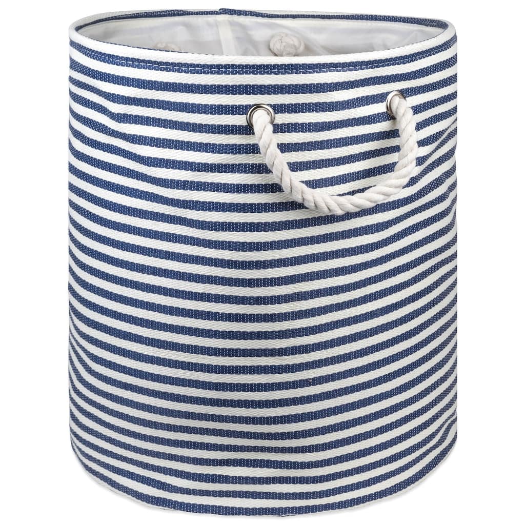 DII Round Pinstripe Decorative Storage Bin