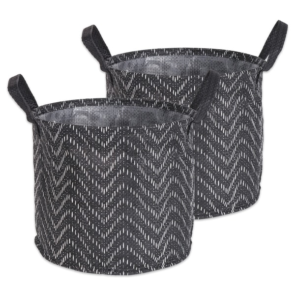 DII Round Coated Tribal Chevron Laundry Bins (Set of 2)