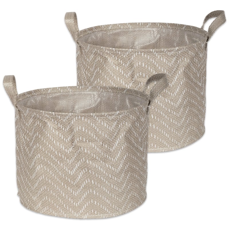 DII Round Coated Tribal Chevron Laundry Bins (Set of 2)