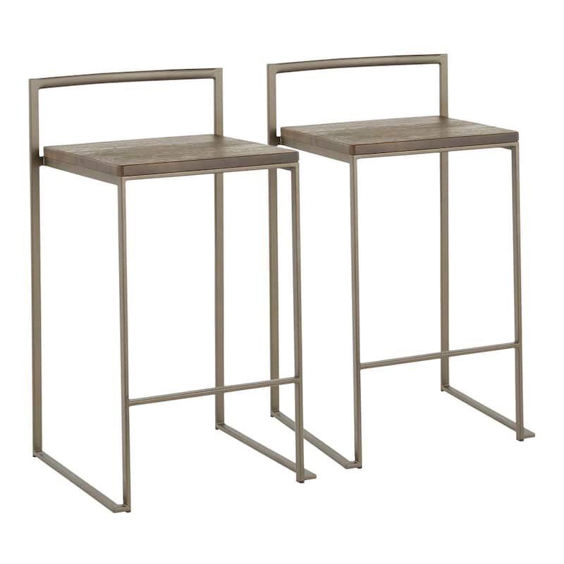 Carbon Loft Forrest Industrial Stackable Counter Stool (Set of 2) - N/A