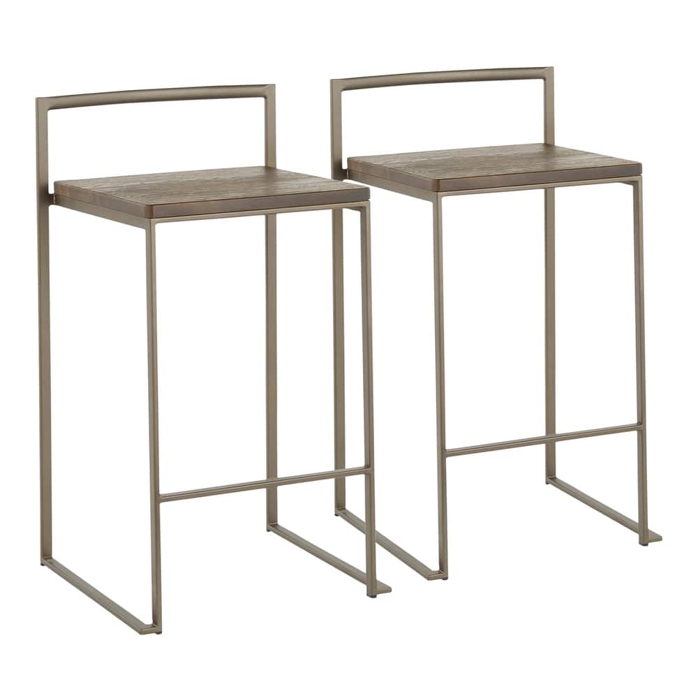 Carbon Loft Forrest Industrial Stackable Counter Stool (Set of 2) - N/A