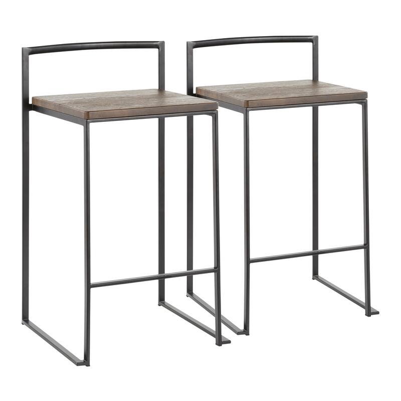 Carbon Loft Forrest Industrial Stackable Counter Stool (Set of 2) - N/A