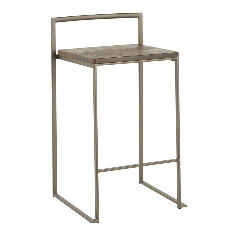 Carbon Loft Forrest Industrial Stackable Counter Stool (Set of 2) - N/A - Antique/Espresso