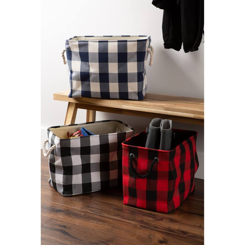 DII Buffalo Check Decorative Storage Bin