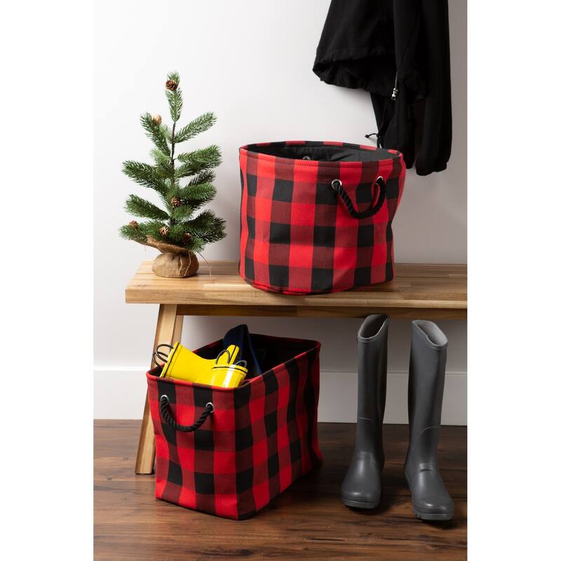 DII Buffalo Check Decorative Storage Bin