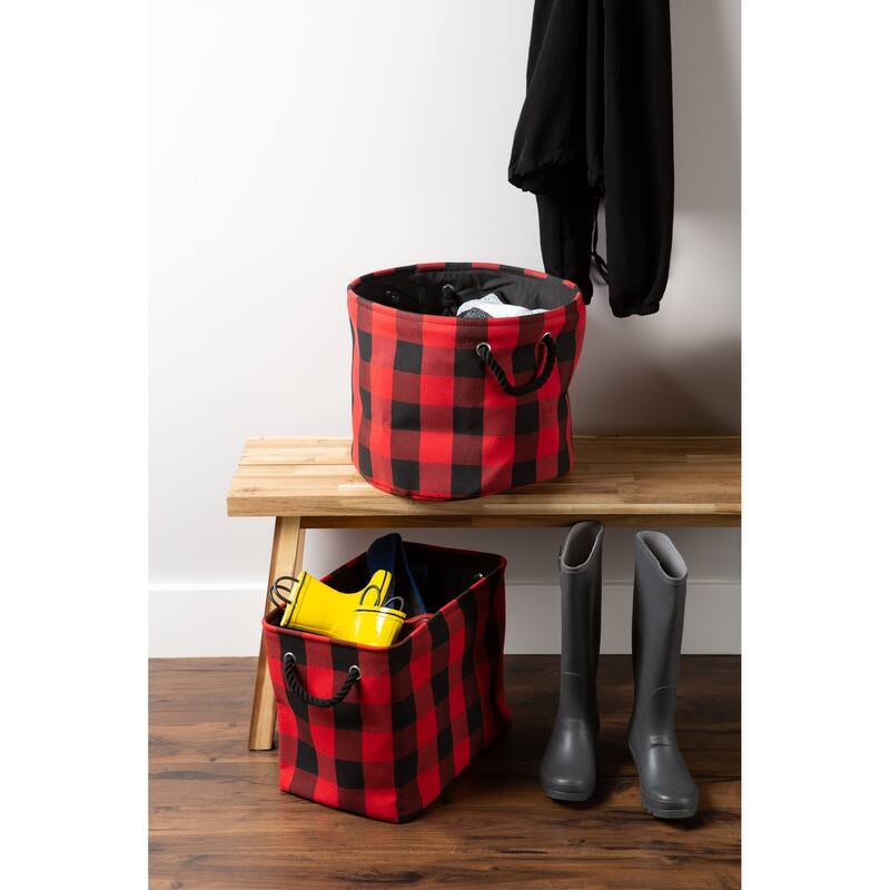 DII Buffalo Check Decorative Storage Bin