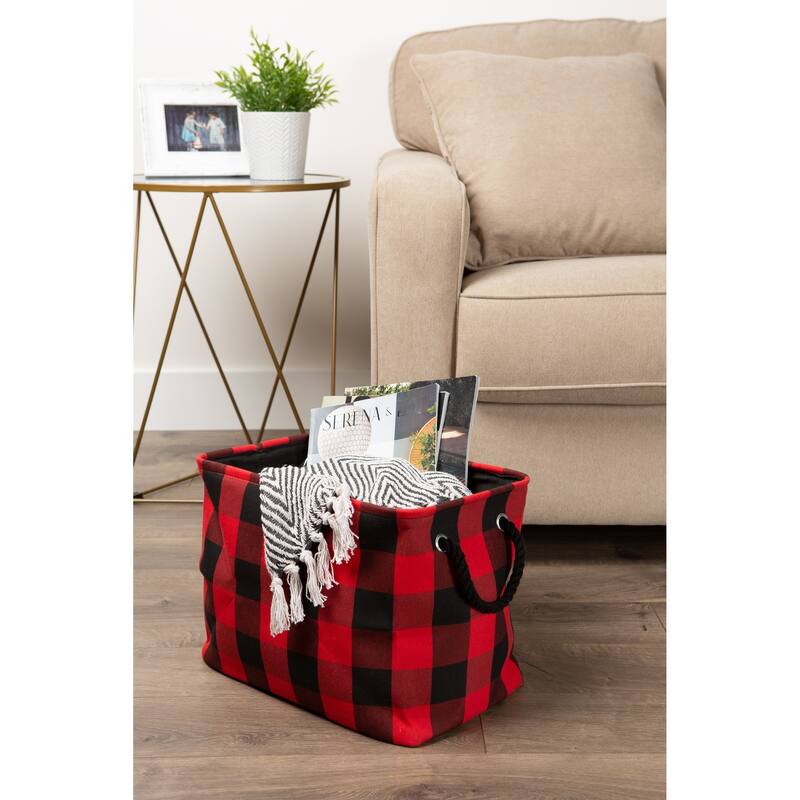 DII Buffalo Check Decorative Storage Bin
