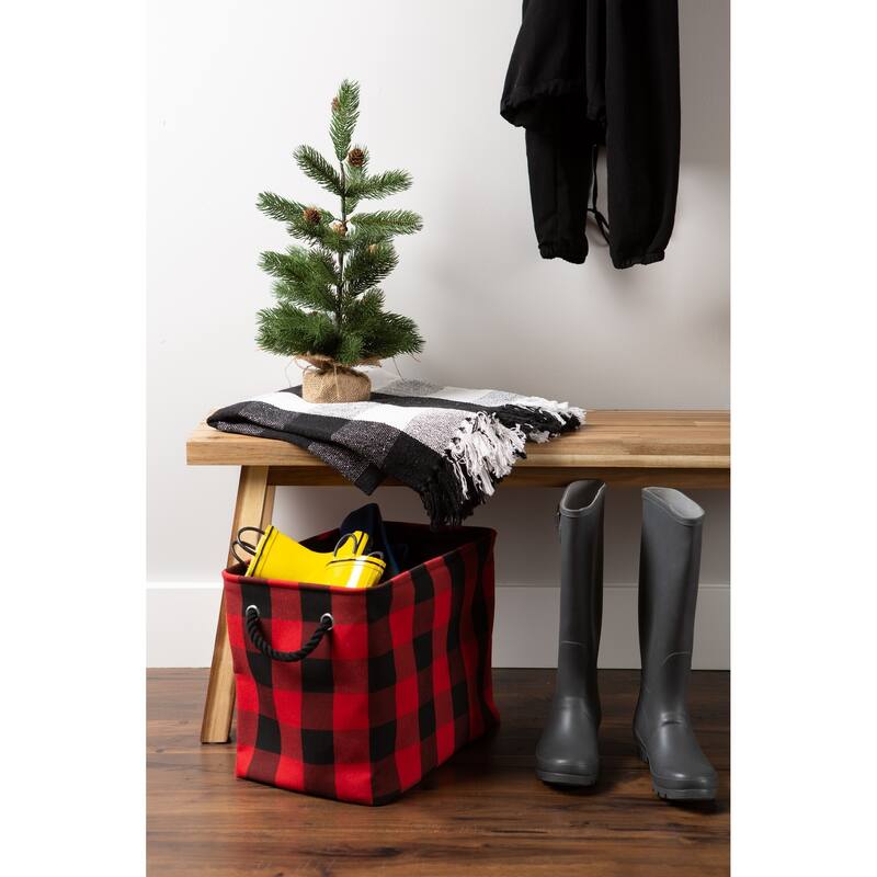 DII Buffalo Check Decorative Storage Bin