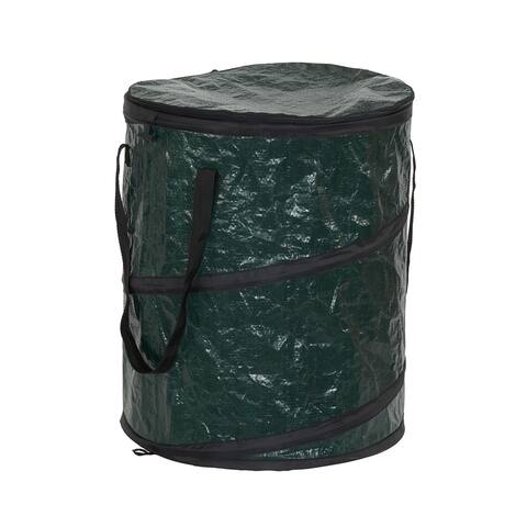 Household Essentials Pop-Up Zip-Top Hamper, 15"Dia, Green