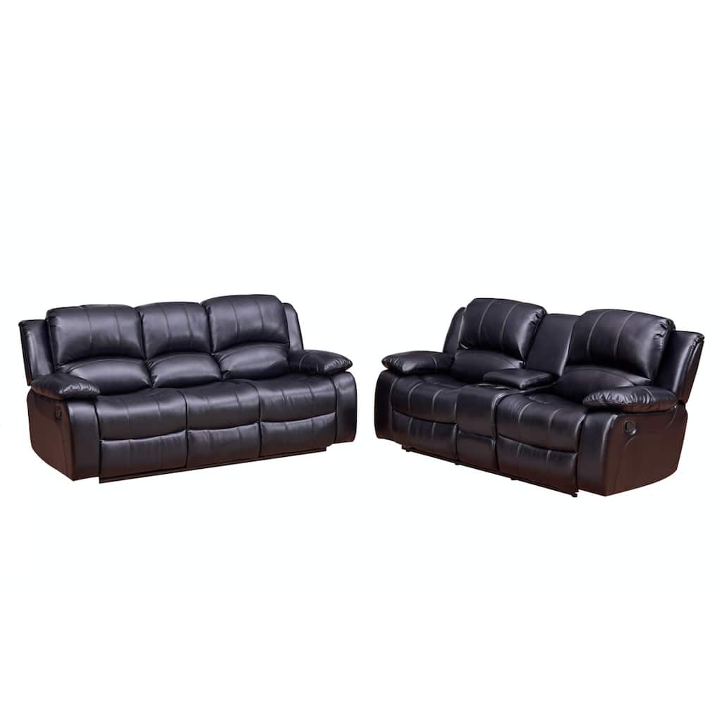 Vanity Art Bonded Leather 2-piece Reclining Living Room Set