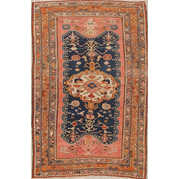 Malayer Geometric Handmade Wool Persian Oriental Area Rug - 5'7" x 4'0"