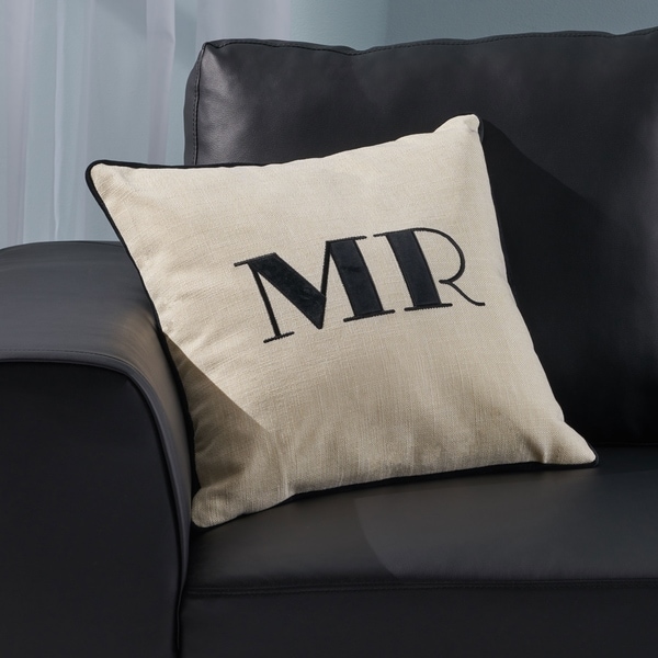 Alvarado Modern Fabric "MR" Throw Pillow Cover (No Filling) by Christopher Knight Home