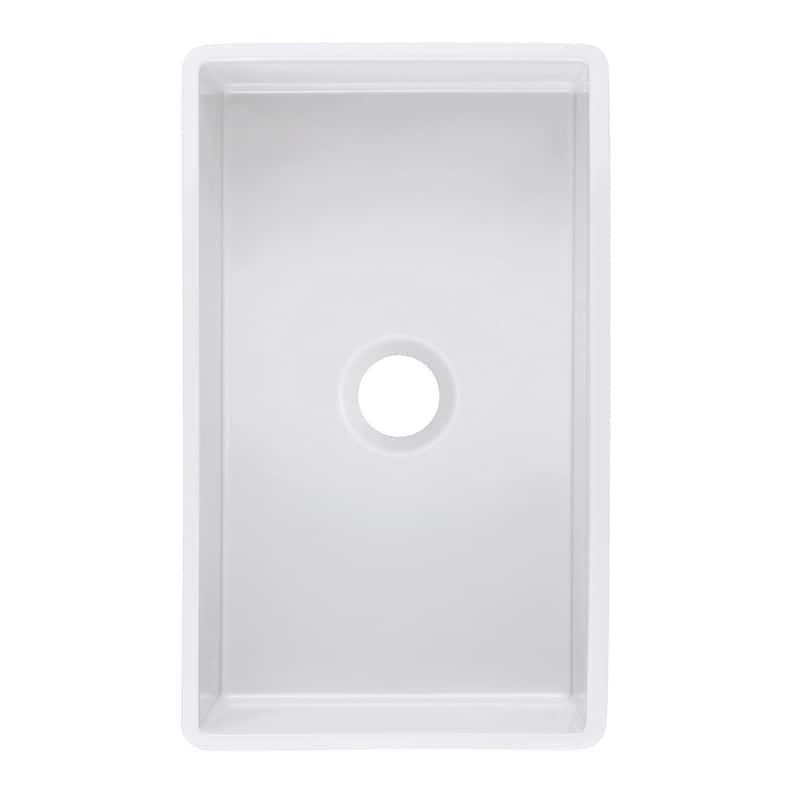 Sutton Place Fireclay 27" L x 18" W Single Basin Farmhouse Kitchen Sink in White