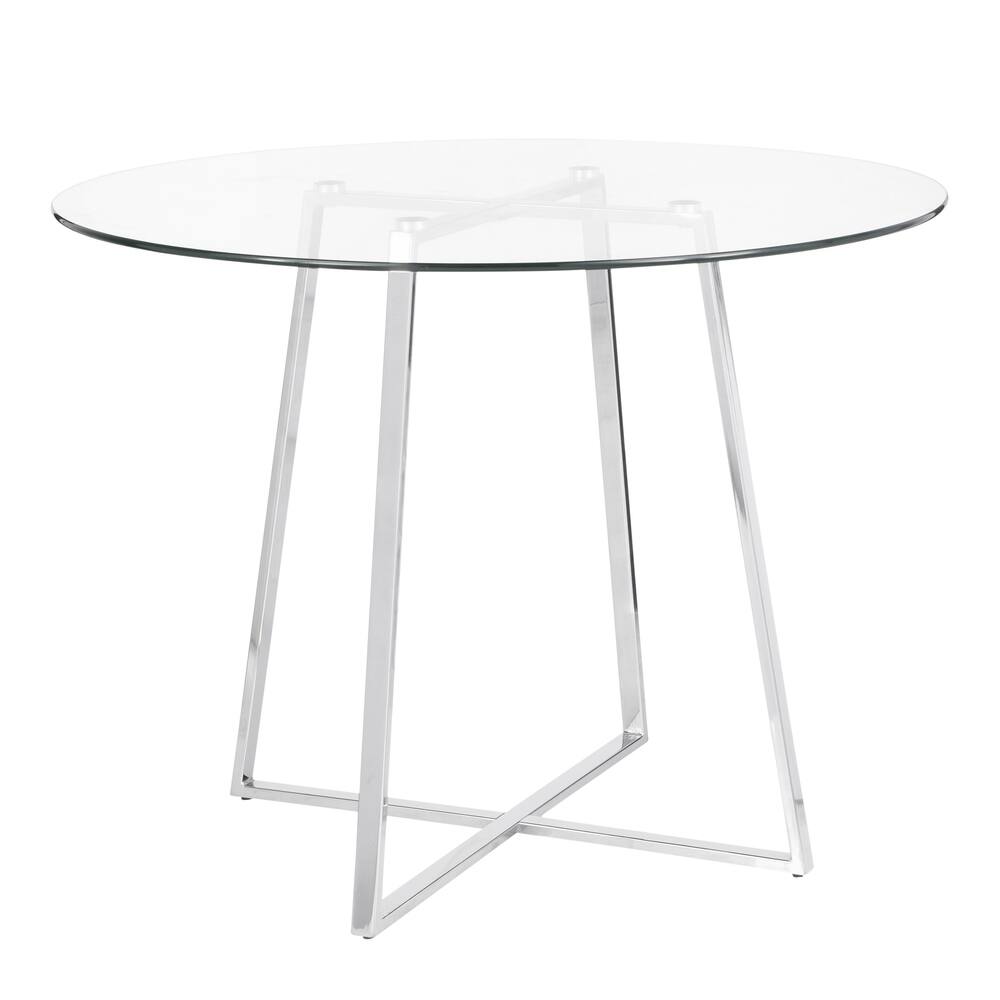 Silver Orchid Pugo Chrome Metal Base Dining Table - N/A
