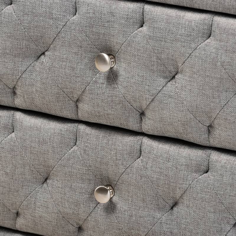 Contemporary Fabric 2-Drawer Nightstand