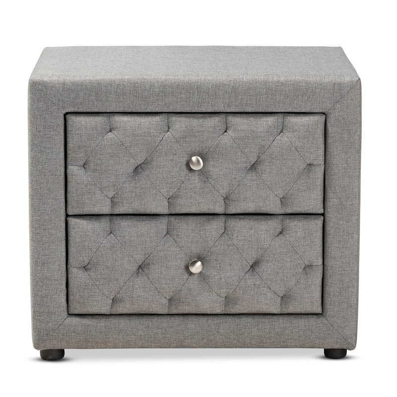 Contemporary Fabric 2-Drawer Nightstand