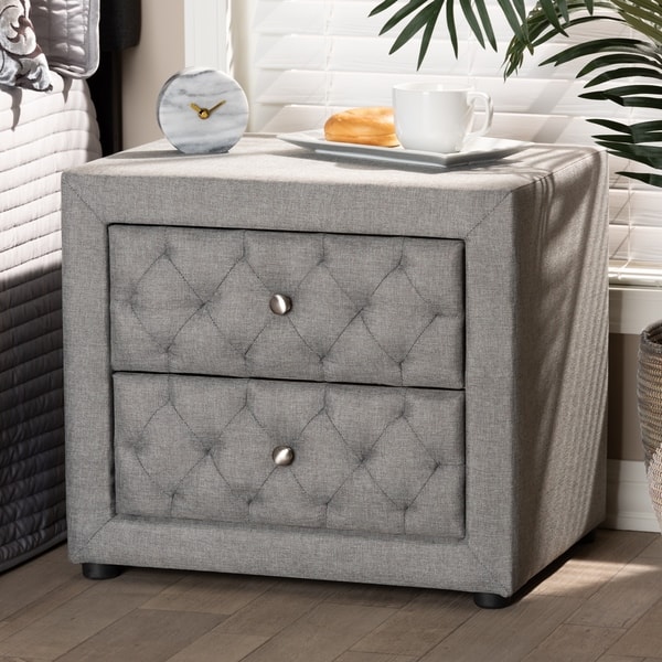 Shop Contemporary Fabric 2 Drawer Nightstand On Sale Overstock 27734899