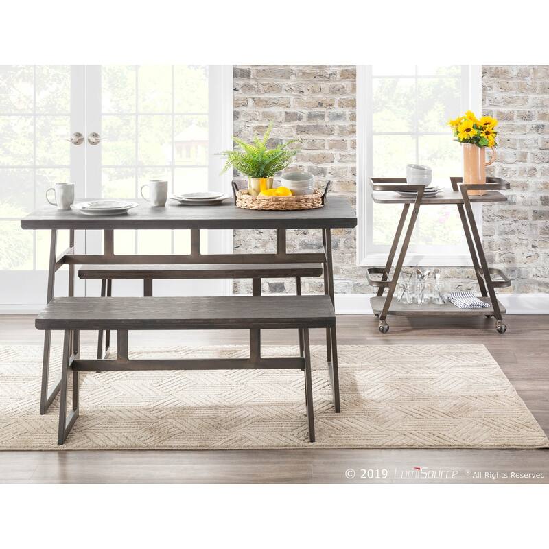 Carbon Loft Kingsley Metala and Wood Industrial Dining Table