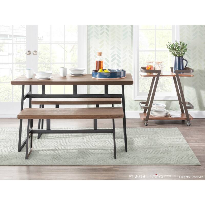 Carbon Loft Kingsley Metala and Wood Industrial Dining Table