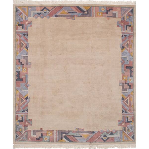 Ecarpetgallery Hand Knotted Aurora Ivory Wool Rug 6 8 X 7 11 Overstock 27735088