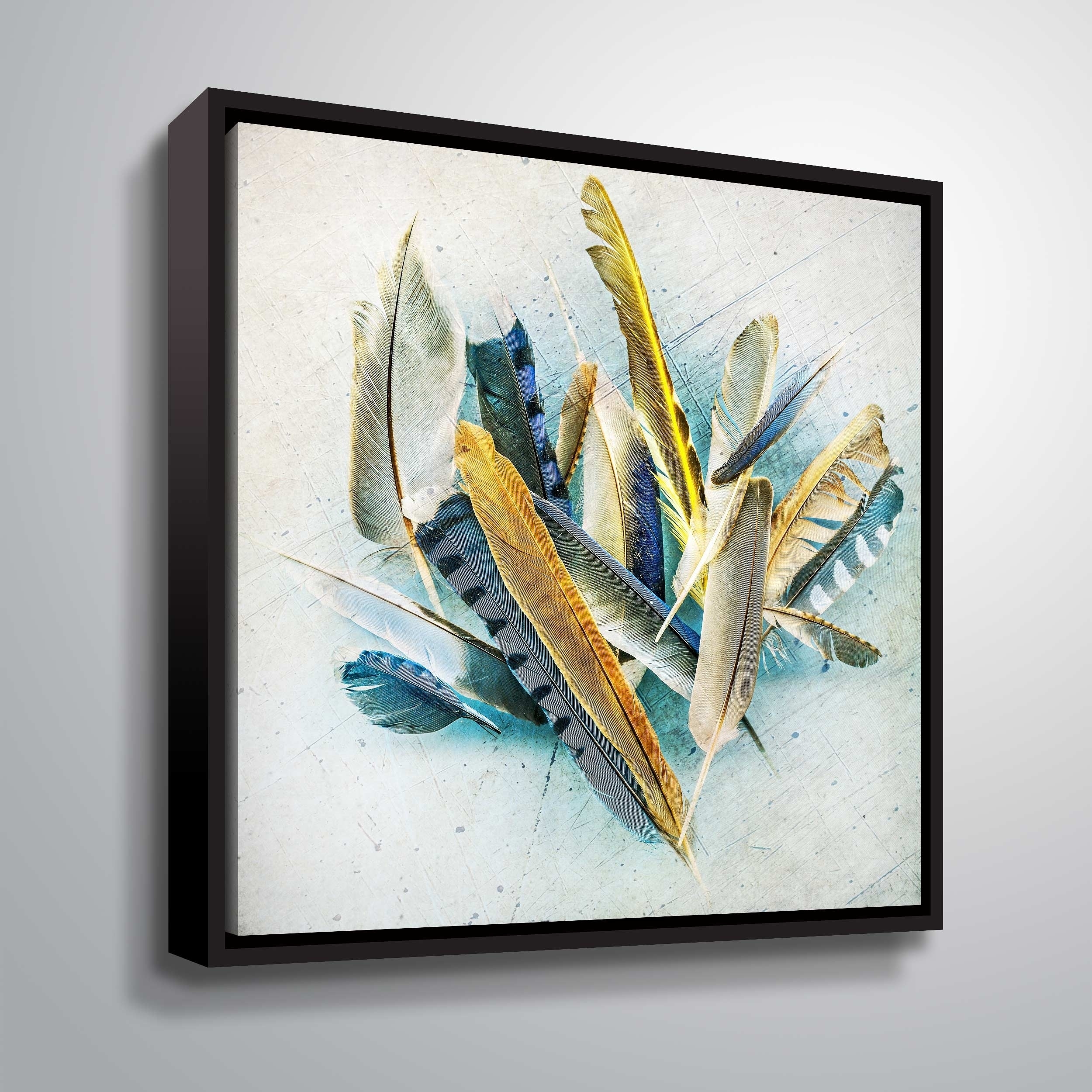 ArtWall Feather Study No. 3 Gallery Wrapped Floater-framed Canvas