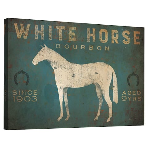 Porch & Den White Horse No Kentucky' Gallery Wrapped Canvas